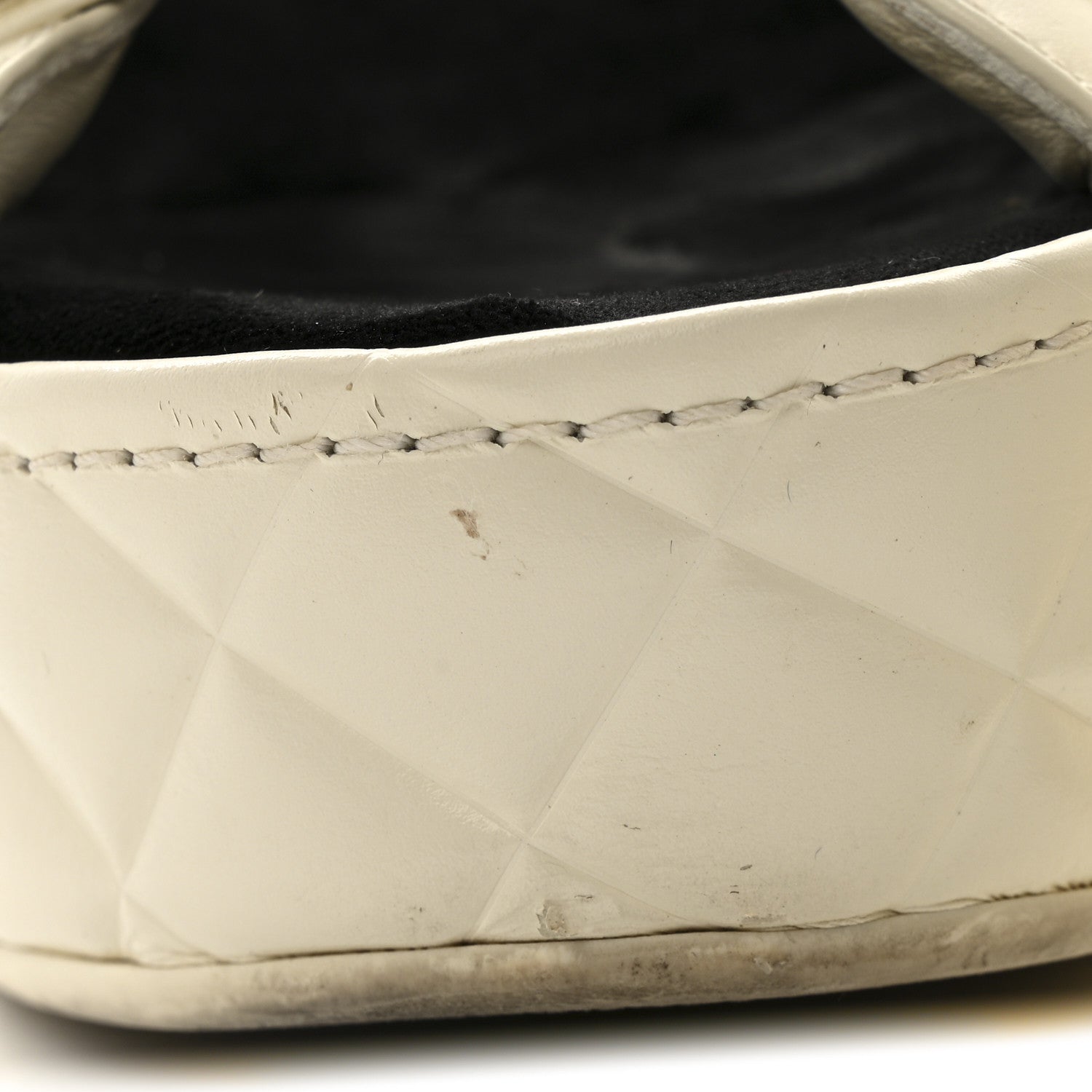 Chanel Shiny Calfskin Quilted Wedge Sandals 36 Ivory 10 of 14