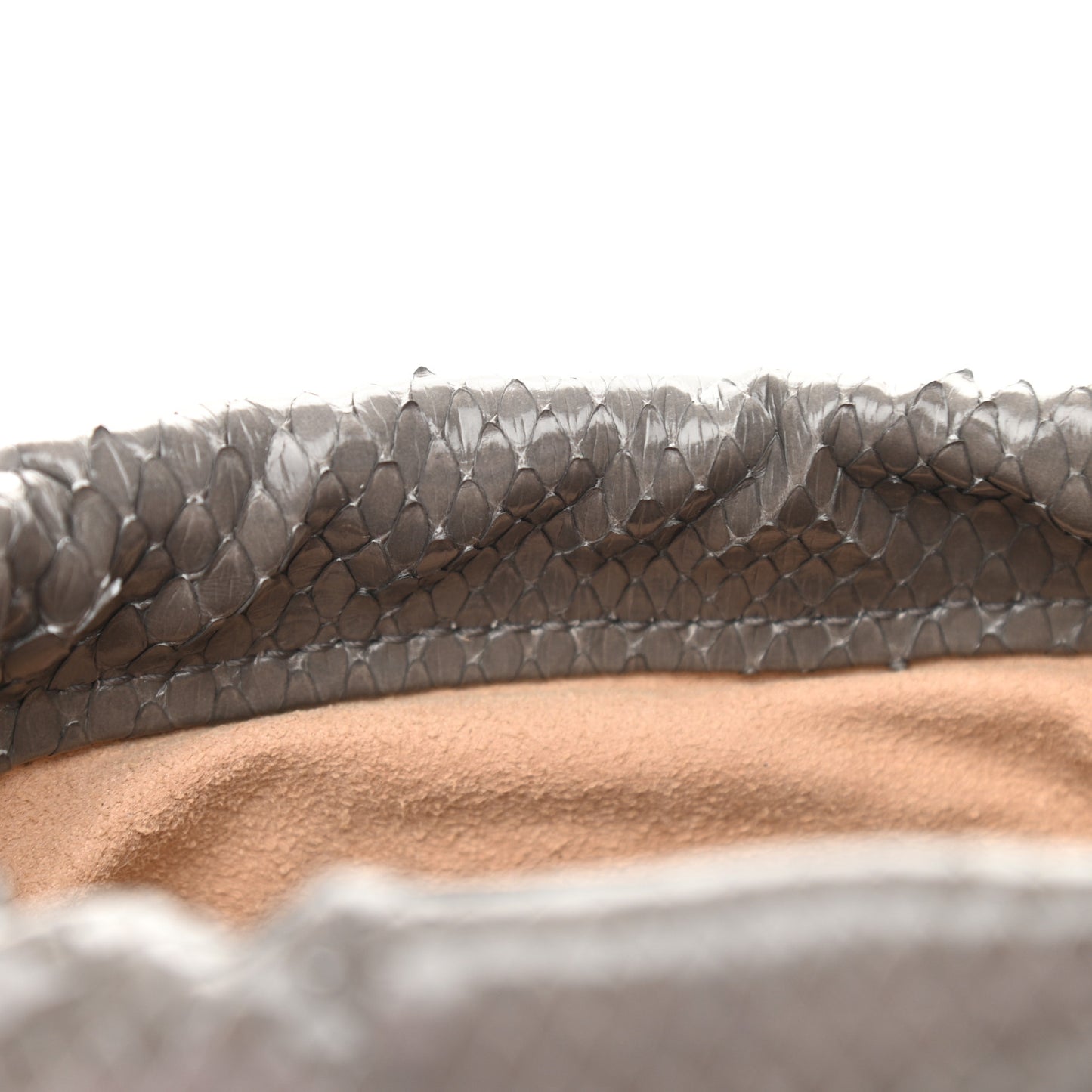 Snakeskin Mini Zumi Bucket Bag Dusty Grey