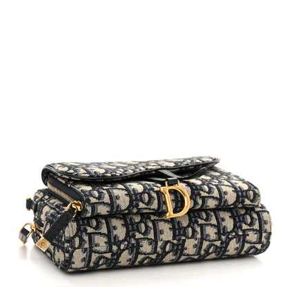 Christian Dior Oblique Double Saddle Pouch  Navy Blue 4 of 9