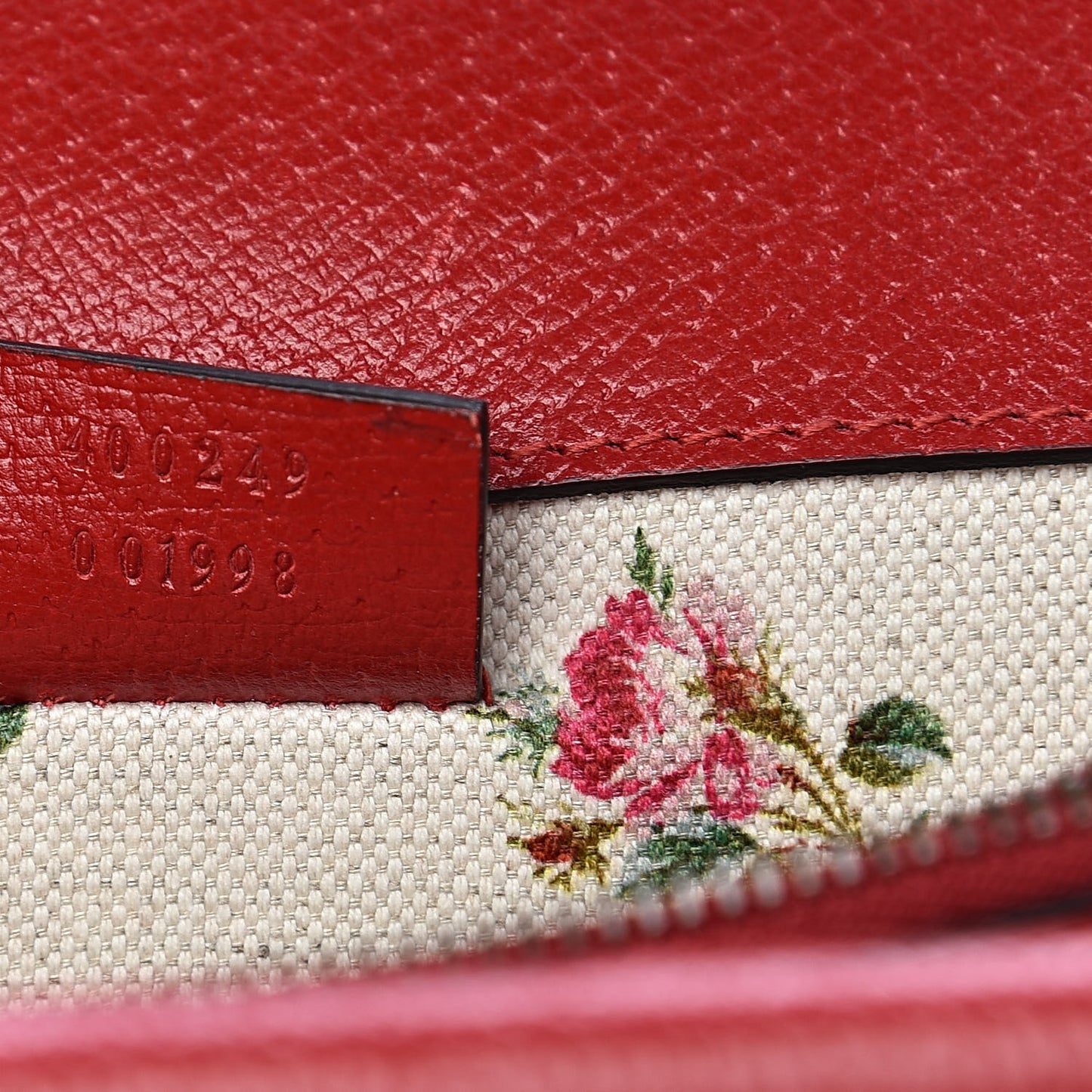 Calfskin Web Floral Embroidered Small Dionysus Shoulder Bag Hibiscus Red