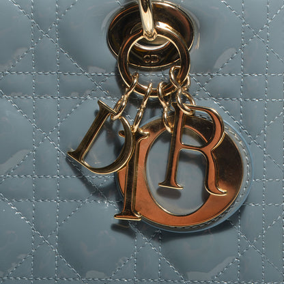 Christian Dior Patent Cannage Medium Lady Dior Blue 8 of 9