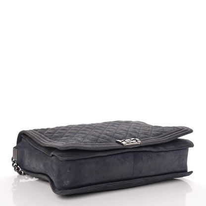 Chanel Goatskin Quilted Large Gentle Boy Flap Navy 4 of 7