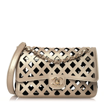 Chanel Metallic Lambskin Small Sea Through Flap Gold Black 1 of 18
