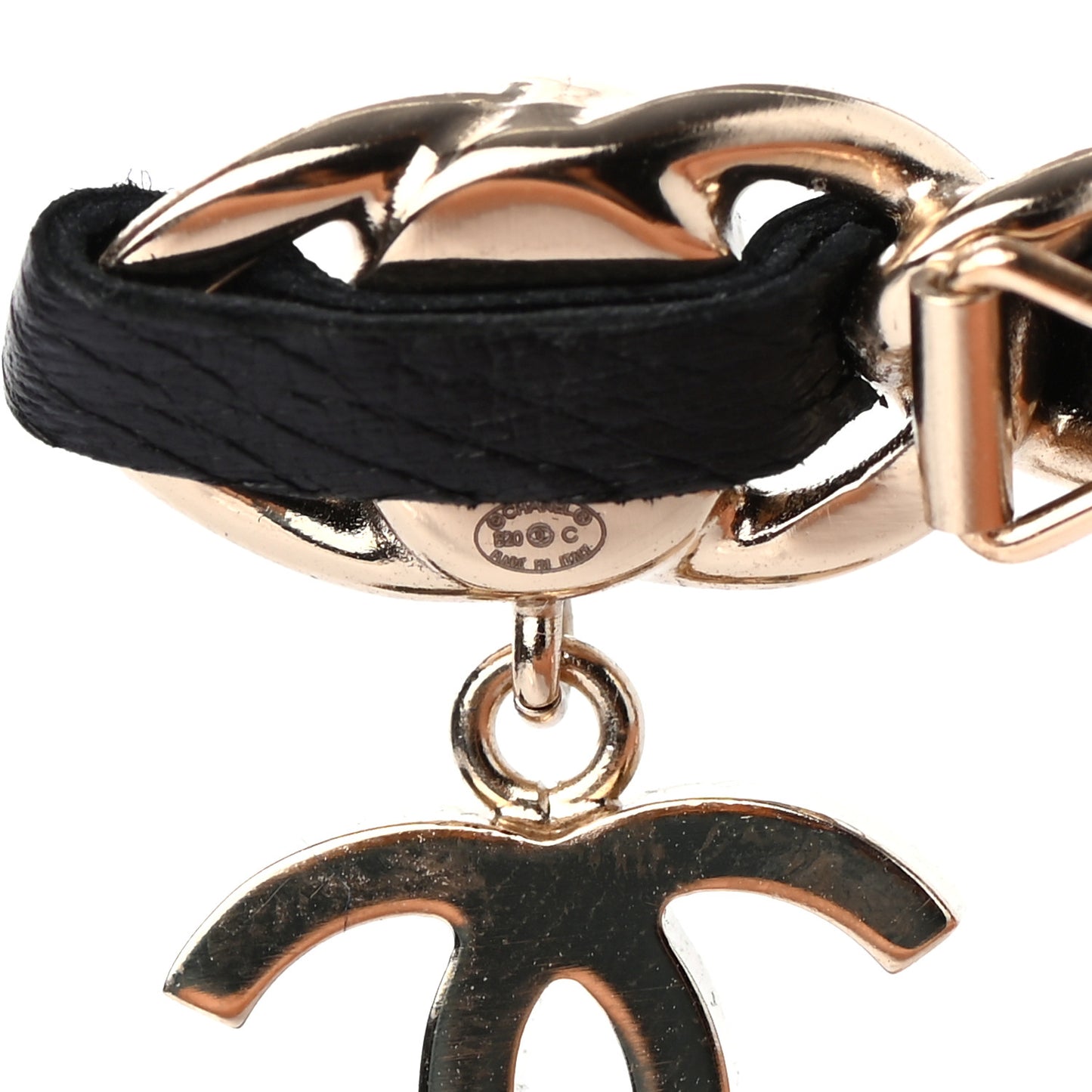 Metal Glass Lambskin Pearl CC Hair Clip Black Multicolor