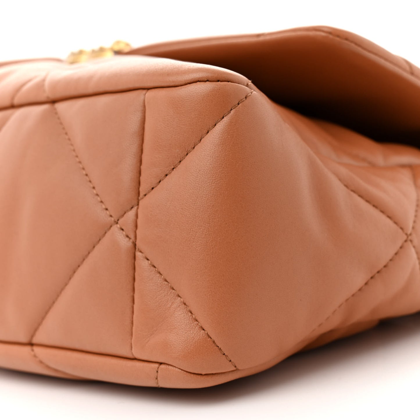 Lambskin Quilted Large Chanel 19 Flap Brown