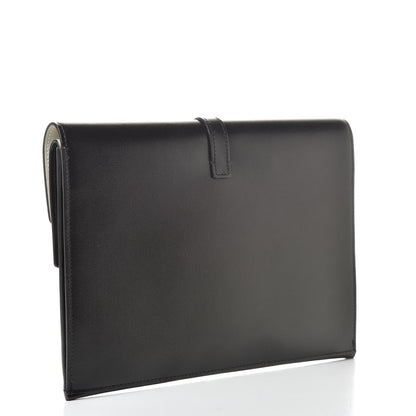 Saint Laurent Smooth Calfskin Monogram Sulpice Clutch Black White 3 of 9