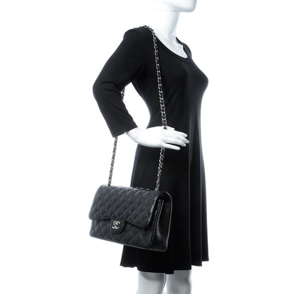 Chanel Caviar Quilted Jumbo Double Flap Black 3 of 8