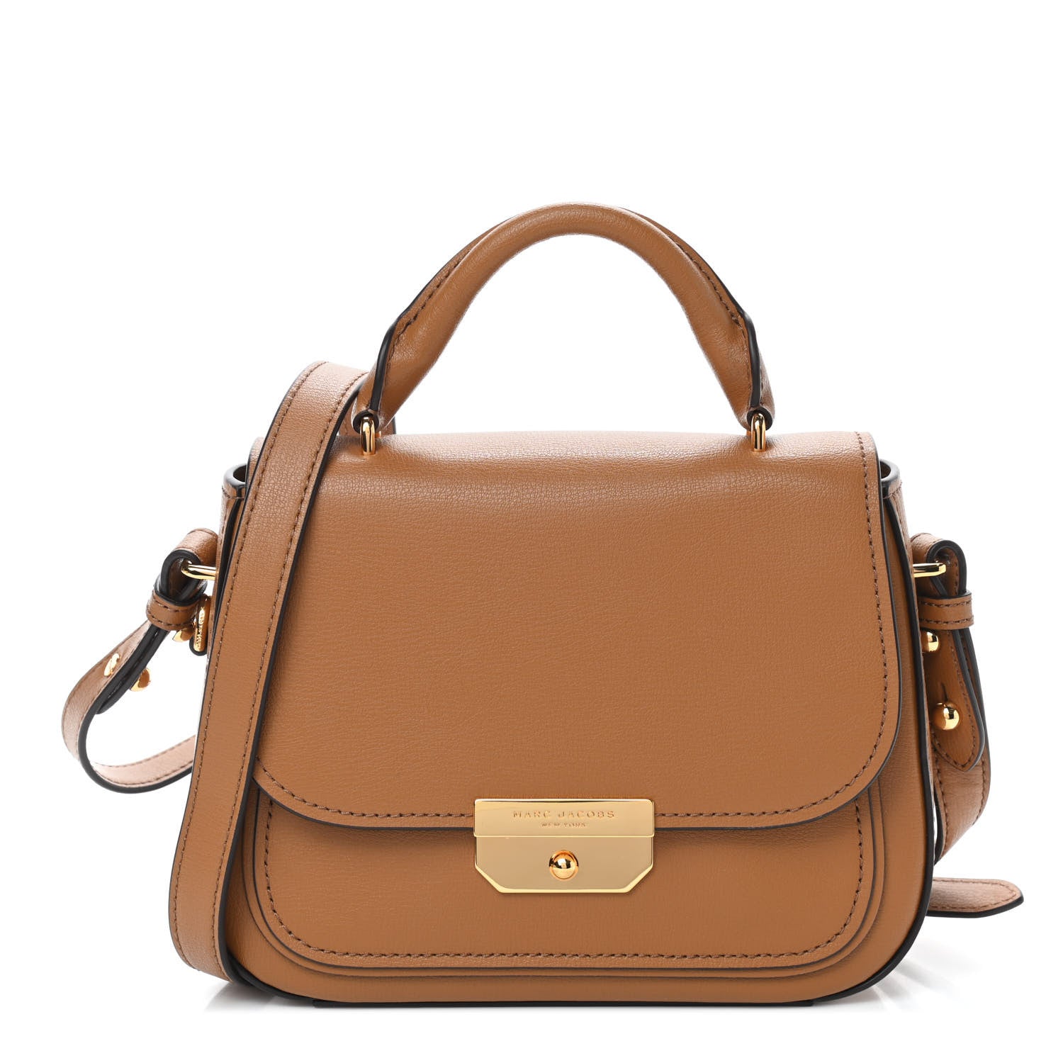 Marc Jacobs Calfskin Mini Rider Top Handle Brown 1 of 8