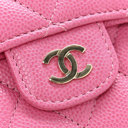 Chanel Caviar Quilted Compact Flap Wallet Pink 9 of 10