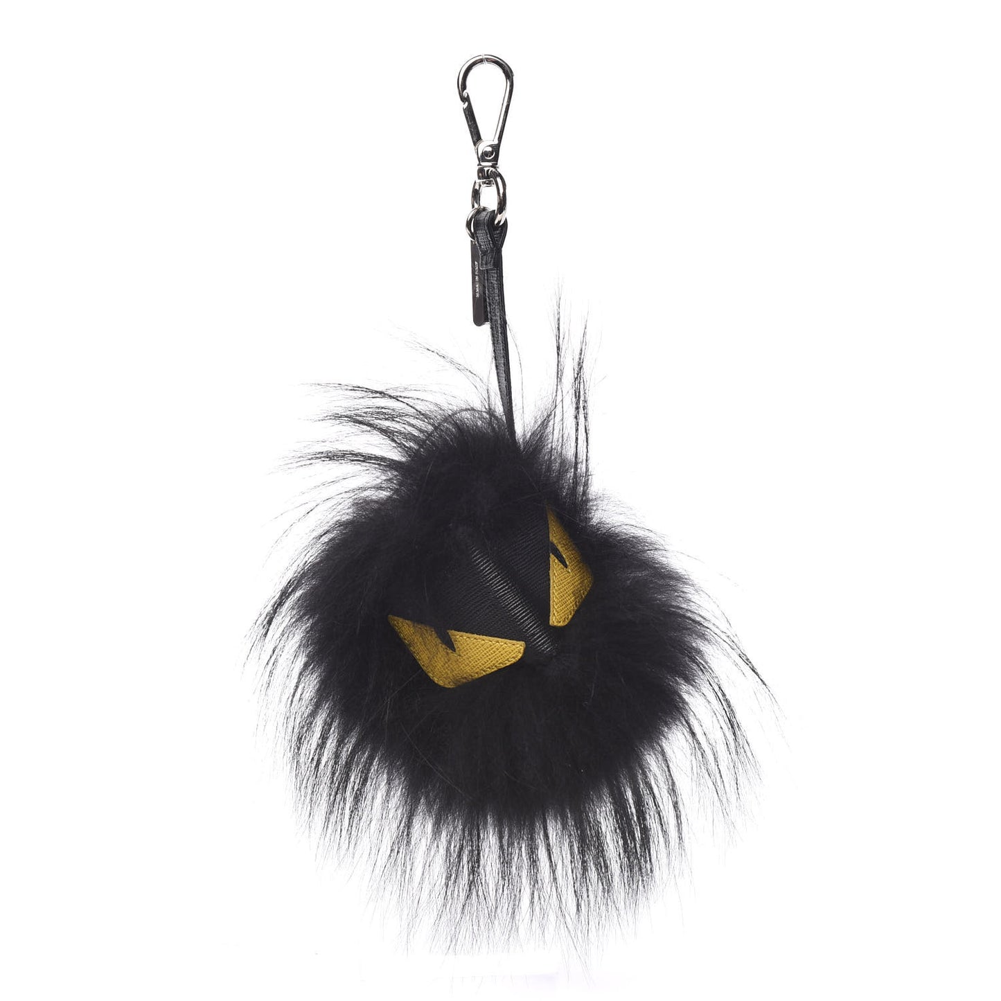 Vitello Elite Fox Fur Fusto Monster Bag Bug Charm Black Yellow