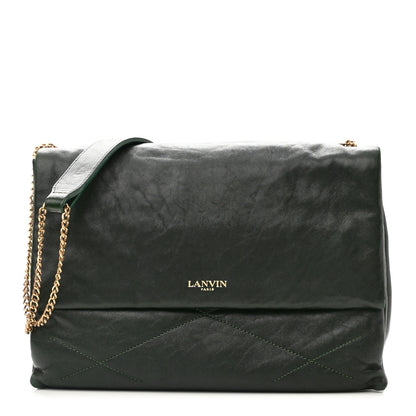 Lanvin Lambskin Quilted Medium Sugar Flap Shoulder Bag Bottle Green 1 of 14