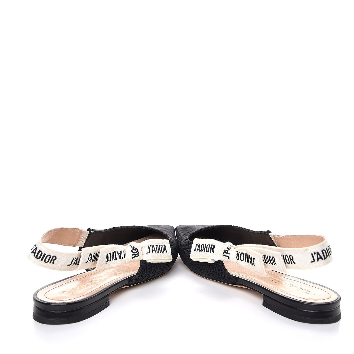 Technical Canvas Ribbon J'Adior Slingback Ballet Flats 37 Black
