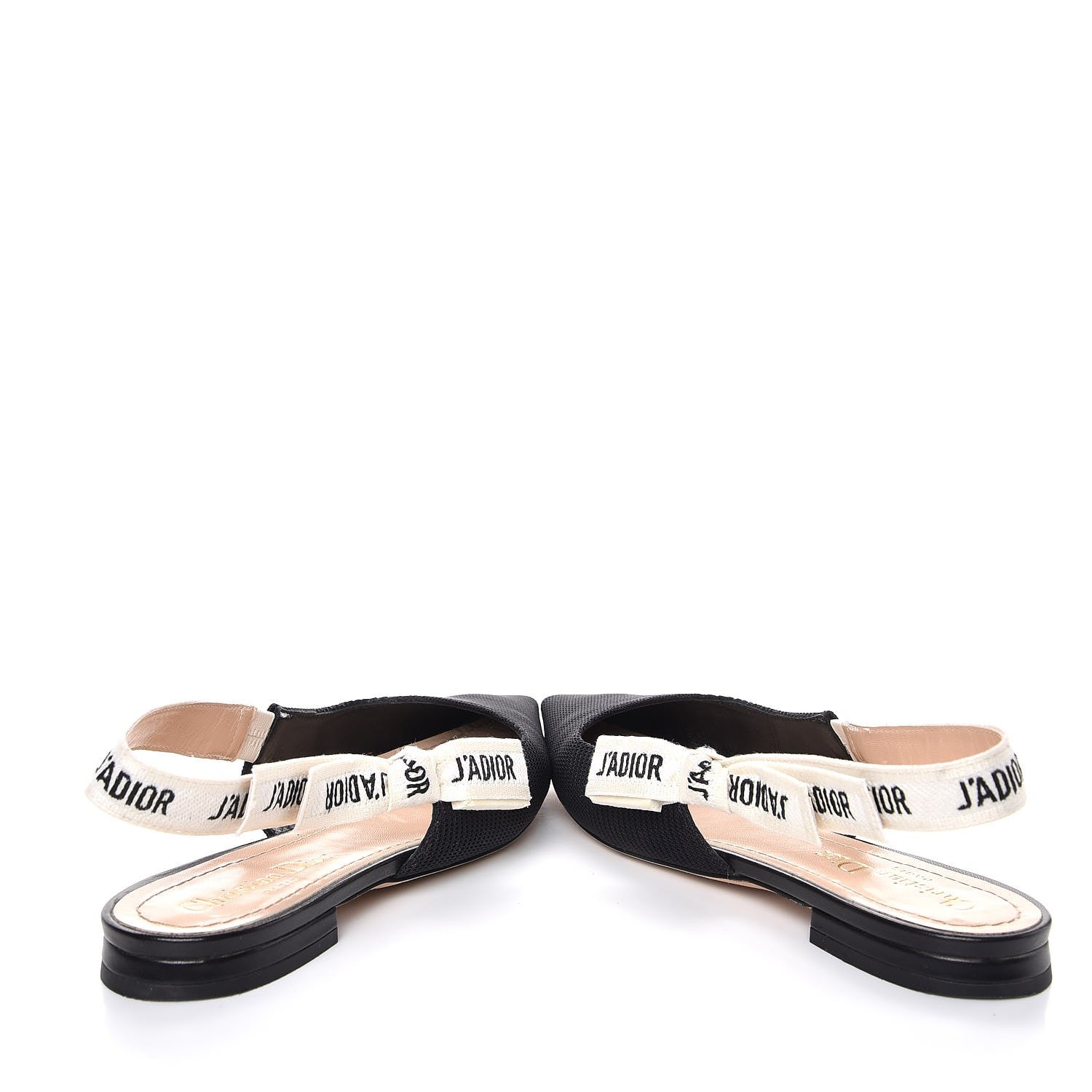 Christian Dior Technical Canvas Ribbon J'Adior Slingback Ballet Flats 37 Black 6 of 13