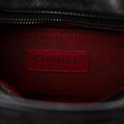 Chanel Aged Calfskin Chevron Quilted Small Gabrielle Hobo Black 5 of 13