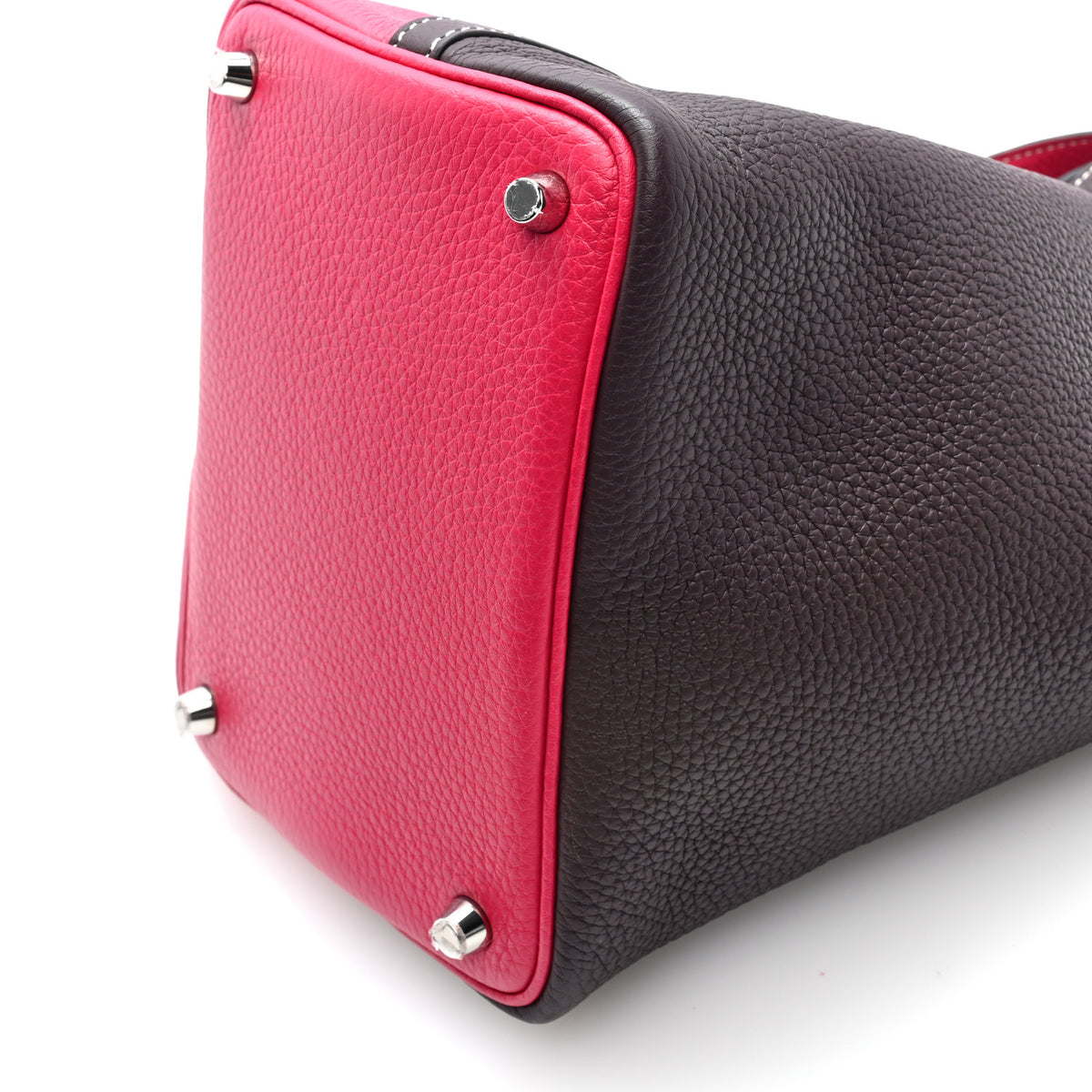 Taurillon Clemence Casaque Picotin Lock 18 PM Rouge Sellier Framboise