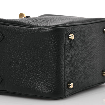 Hermes Taurillon Clemence Mini Lindy 20 Black 9 of 13