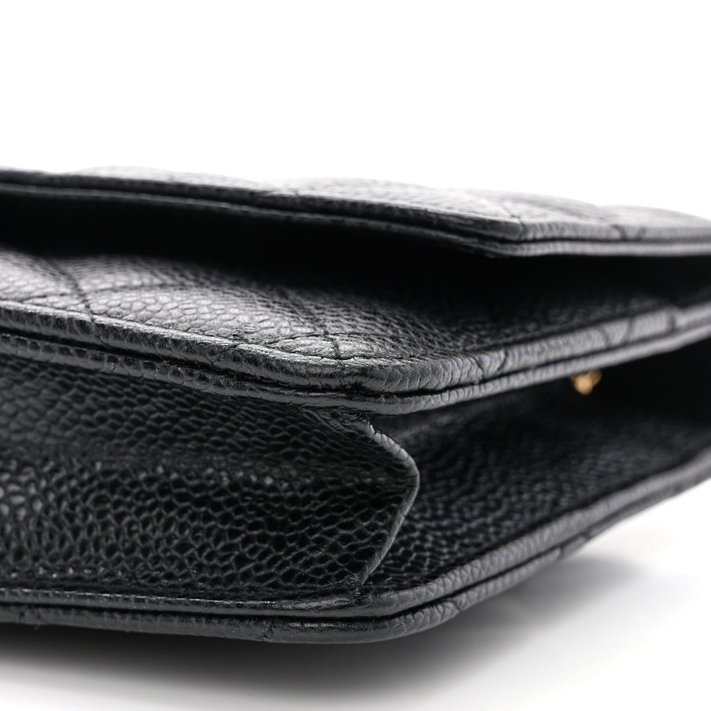 Caviar Quilted Wallet on Chain WOC Black