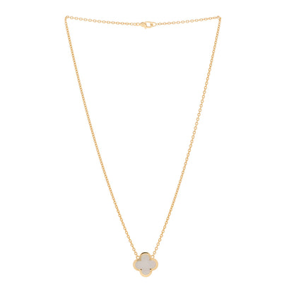 Van Cleef & Arpels 18K Yellow Gold Mother of Pearl Pure Alhambra Pendant Necklace 3 of 7