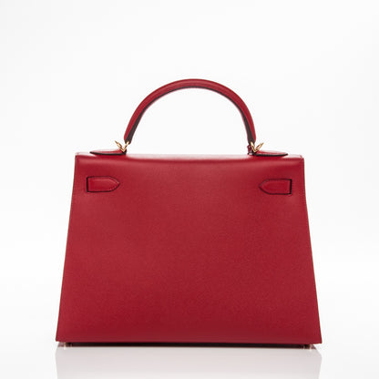 Hermes Epsom Kelly Sellier 32 Rouge Casaque 4 of 28