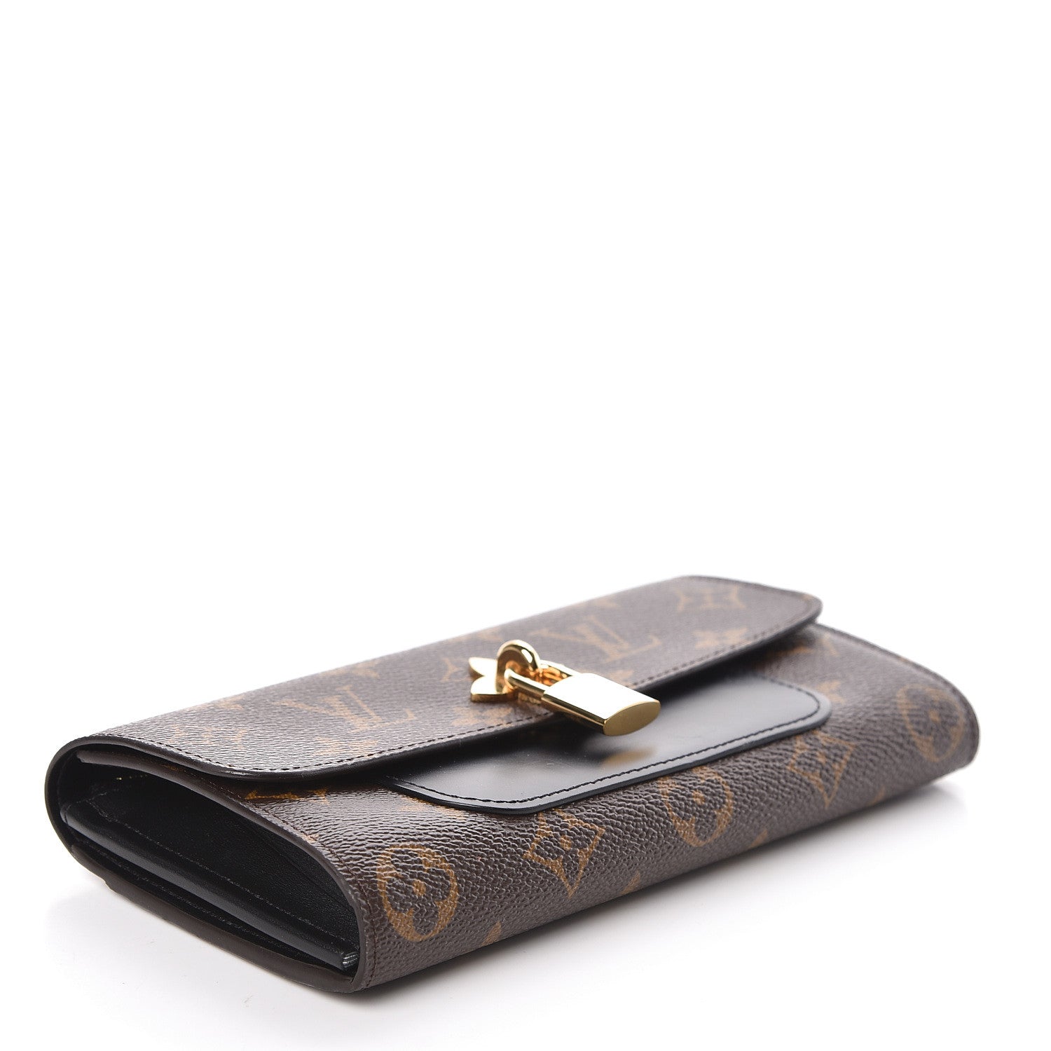 Louis Vuitton Monogram Flower Lock Long Wallet Black 4 of 6