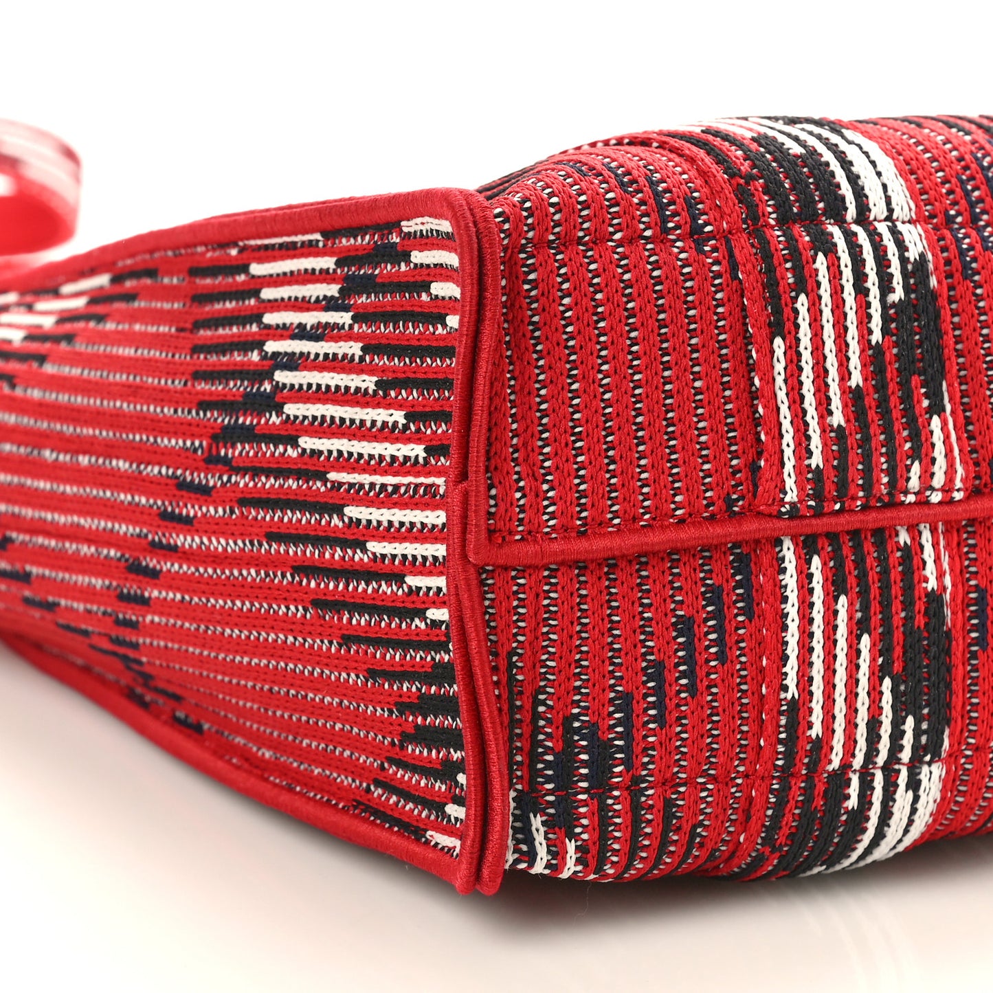 Knitted Check Mini Tote Scarlet