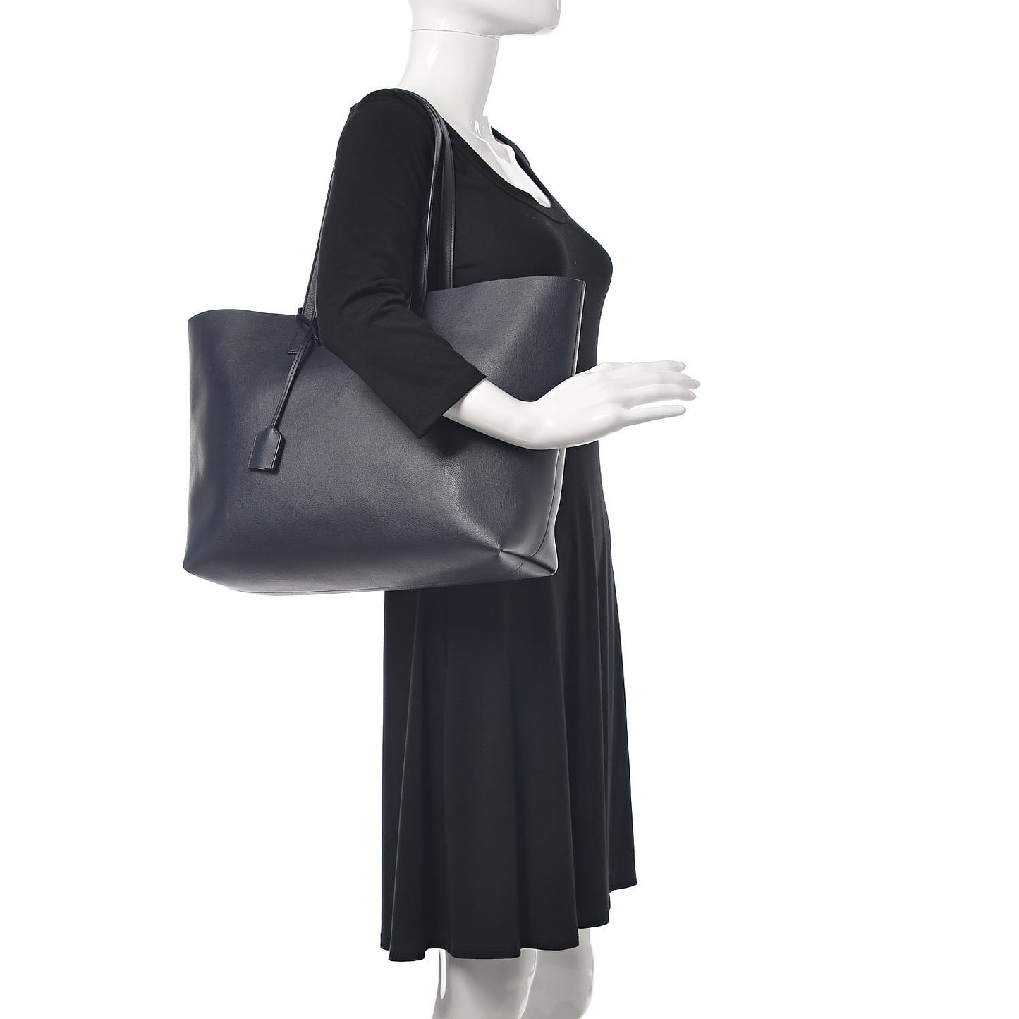 Calfskin Large Shopping Tote Deep Marine