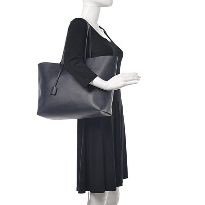 Saint Laurent Calfskin Large Shopping Tote Deep Marine 2 of 15