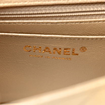 Chanel Metallic Goatskin Quilted Mini Rectangular Flap Gold 6 of 11