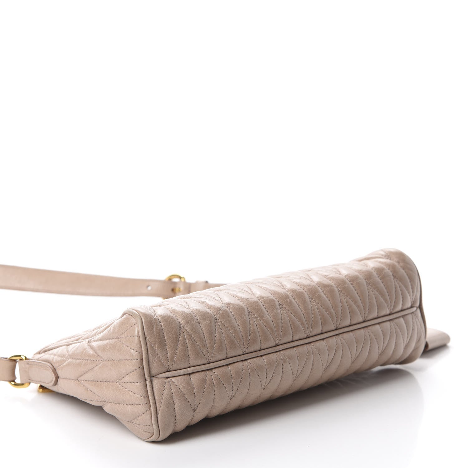 Miu Miu Nappa Matelasse Zip Shoulder Bag Cammeo 4 of 14