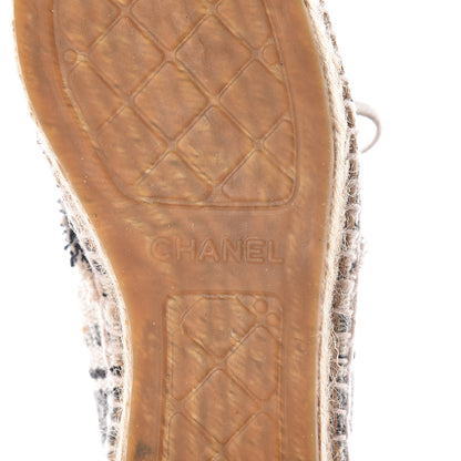Chanel Fabric Lace Up High Top Espadrilles 37 Multicolor 8 of 15
