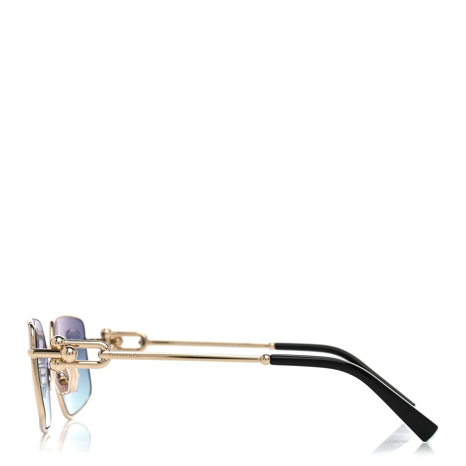 Tiffany Metal HardWear Sunglasses TF3111 Gold Blue 3 of 8