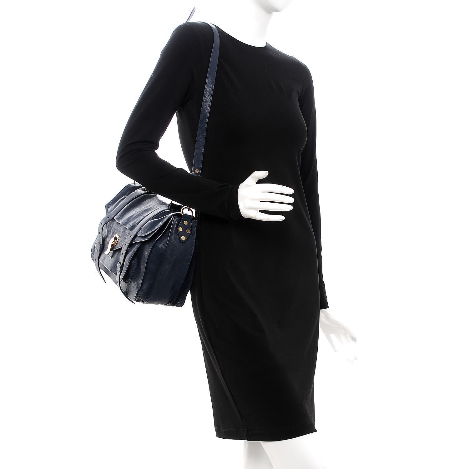Proenza Schouler Lambskin Medium PS1 Satchel Midnight 3 of 9