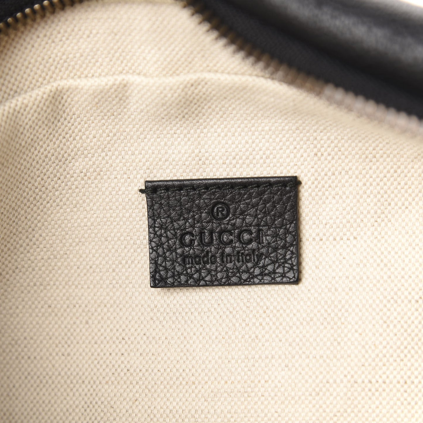 Grained Calfskin Logo Belt Bag Black