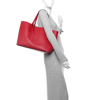 Burberry Haymarket Check Medium Reversible Tote Poppy Red 3 of 21