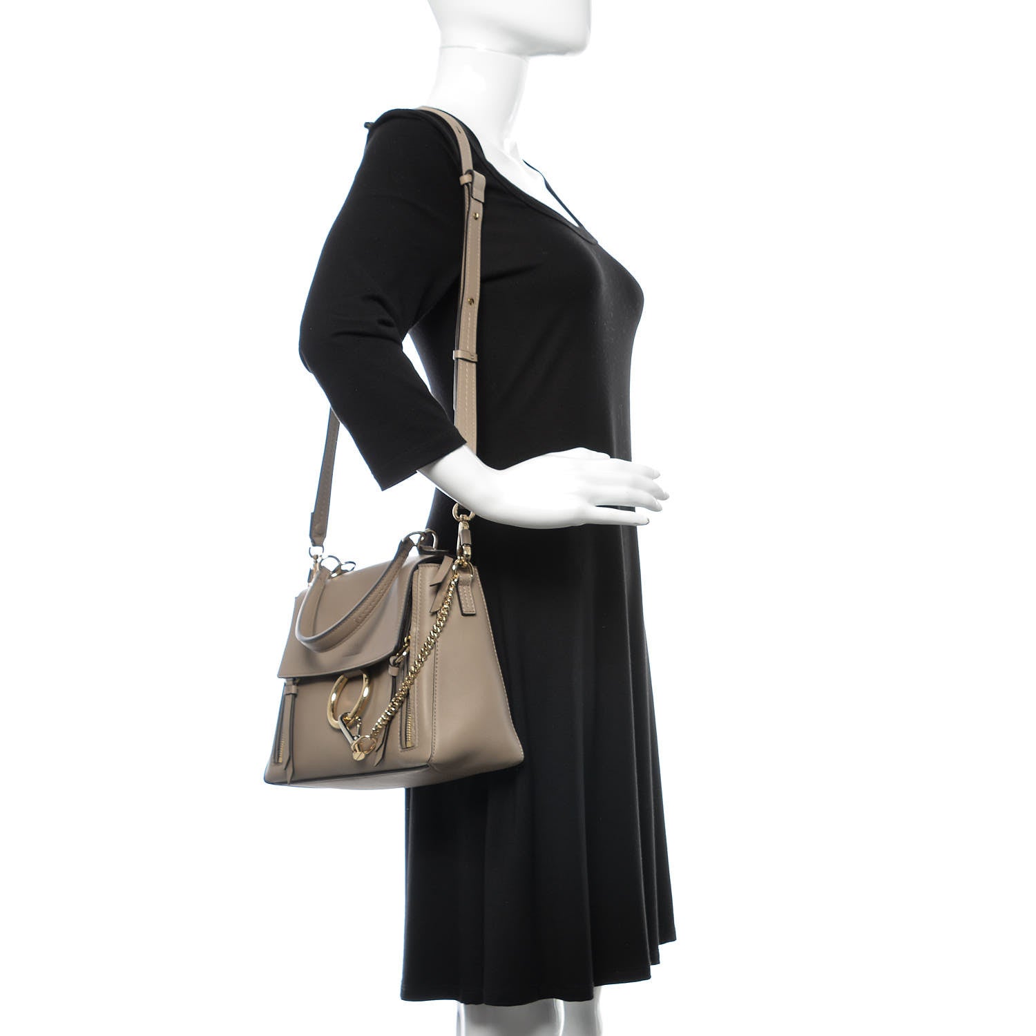Chloe Calfskin Small Faye Day Shoulder Bag Motty Grey 2 of 8
