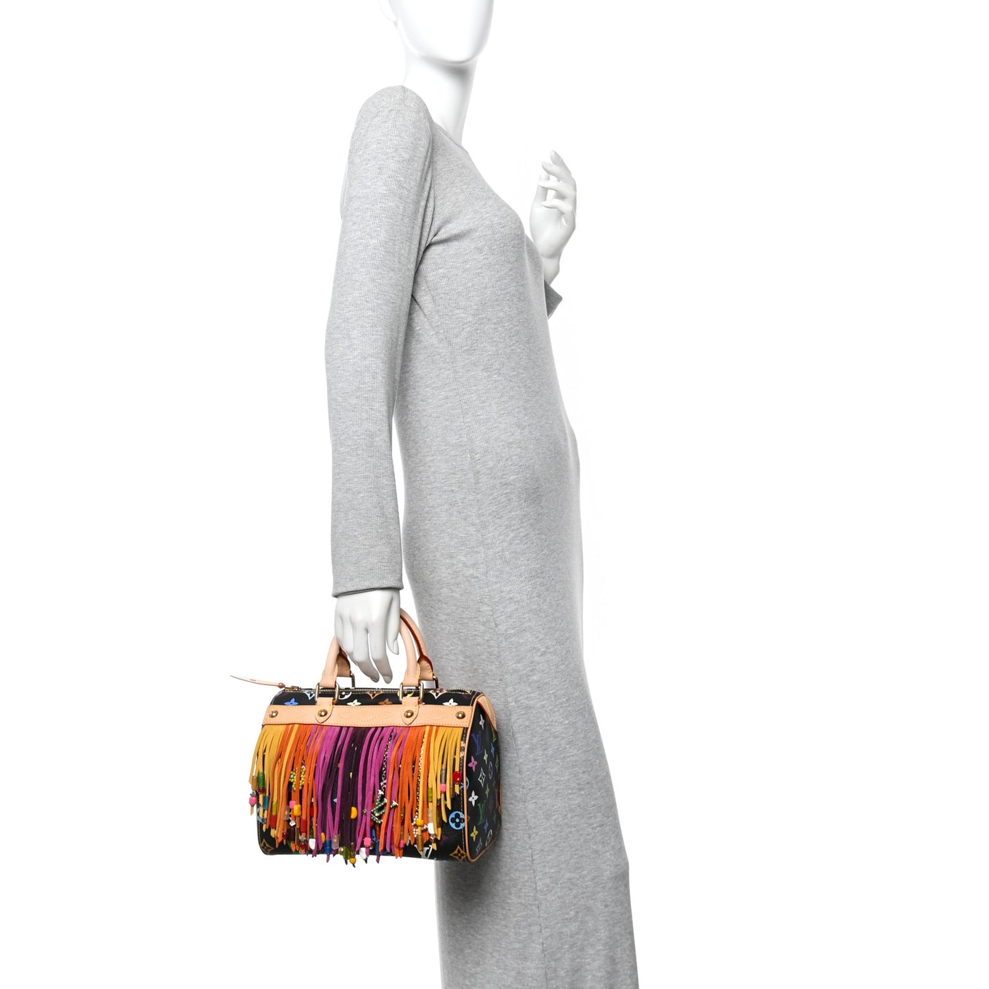Monogram Multicolor Fringe Speedy 25 Black