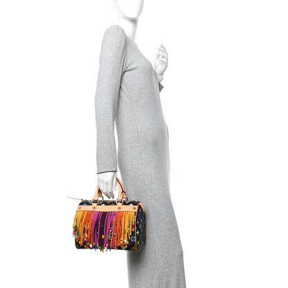 Louis Vuitton Monogram Multicolor Fringe Speedy 25 Black 2 of 11