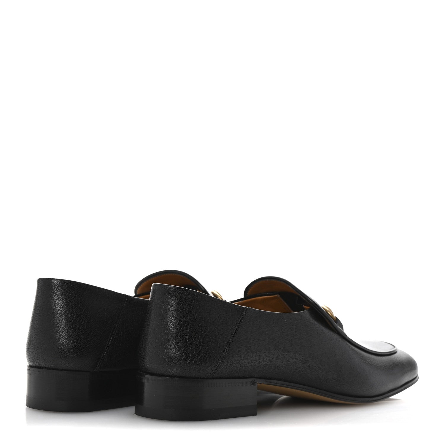 Gucci Goatskin Womens Horsebit Mid-Heel Loafers 39.5 Black 5 of 11