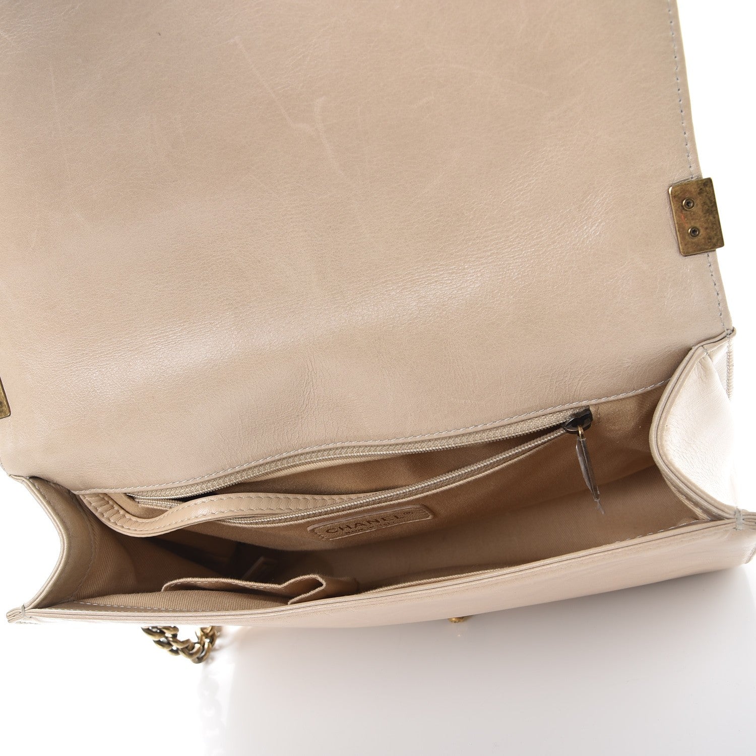 Chanel Calfskin Quilted Large Boy Flap Beige 5 of 19