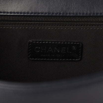 Chanel Faded Calfskin Quilted Medium Studded Boy Flap Black 9 of 10