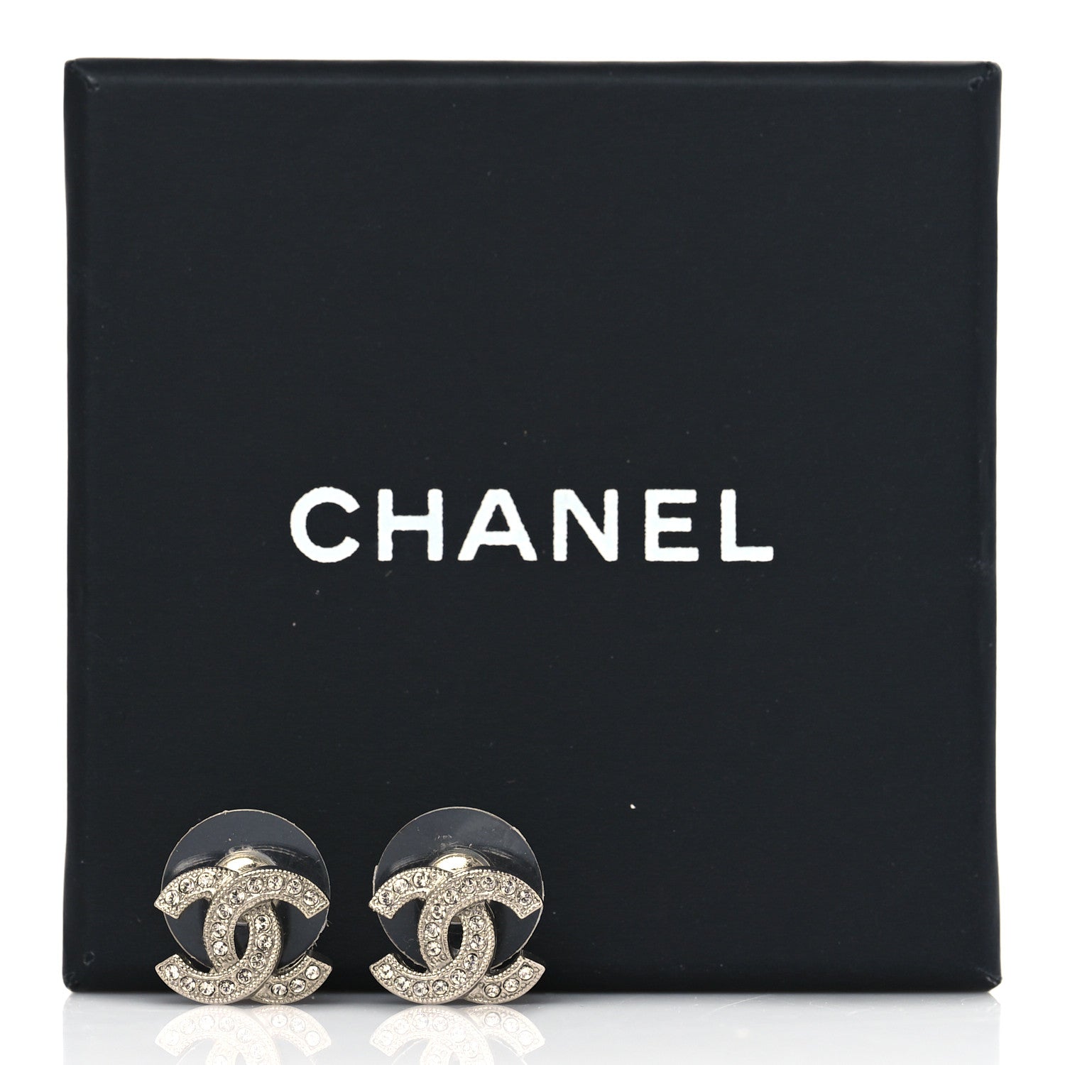Chanel Crystal CC Earrings Gold 5 of 5