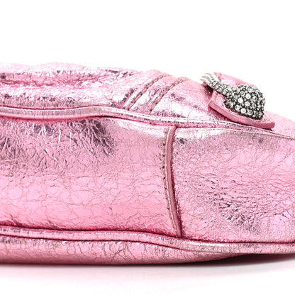 Balenciaga Metallic Agneau Arena Crystal Le Cagole Mini Purse With Chain Met Pink 9 of 16