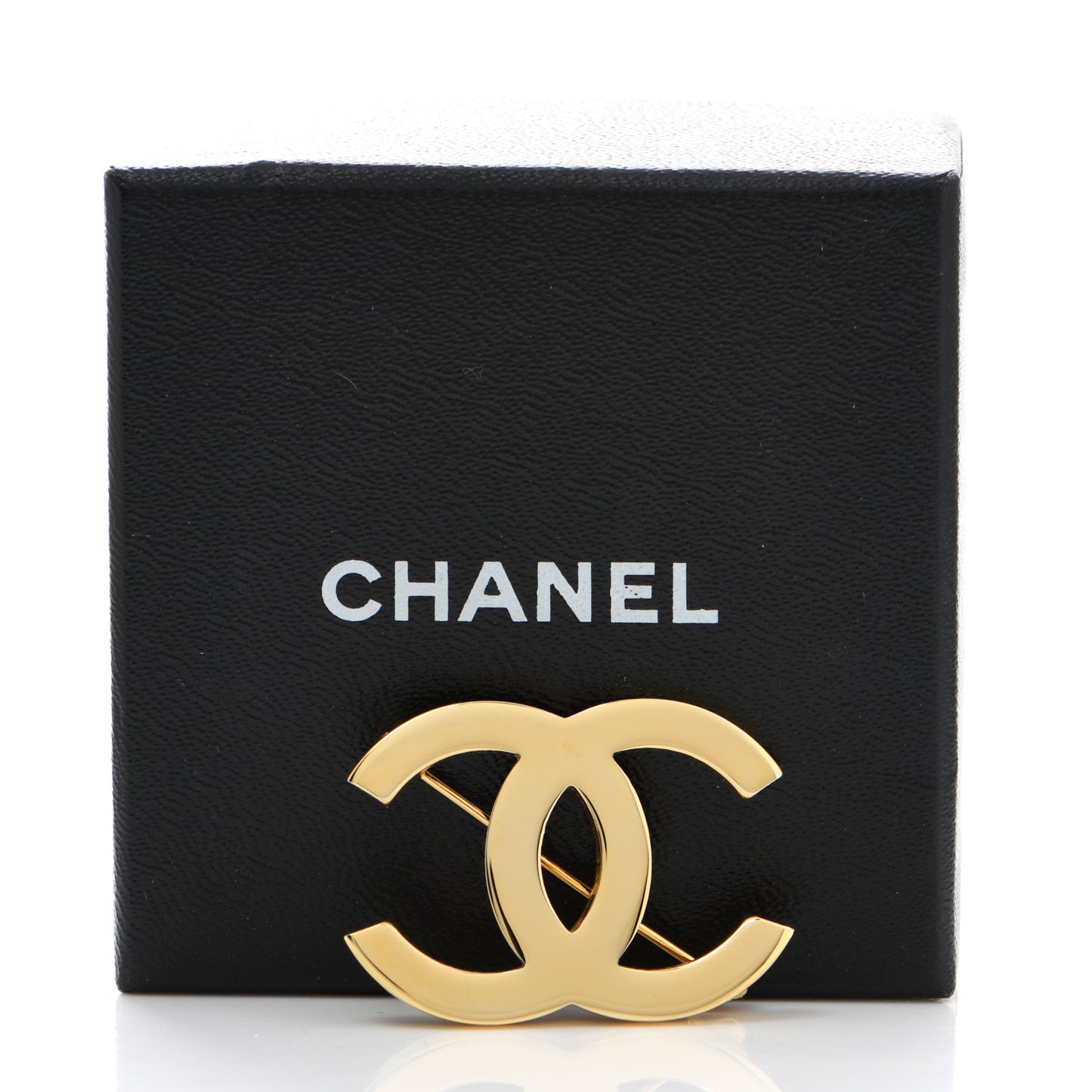 Metal Large CC Brooch Gold