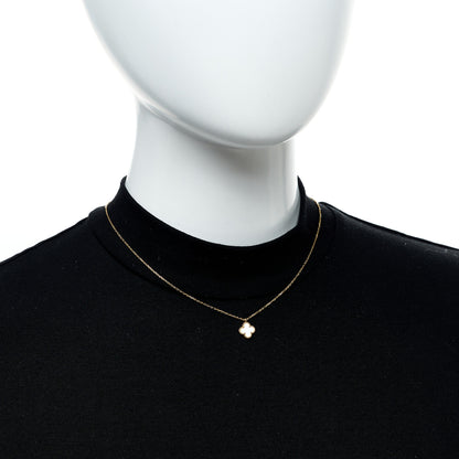Van Cleef & Arpels 18K Yellow Gold Mother of Pearl Sweet Alhambra Pendant Necklace 2 of 5