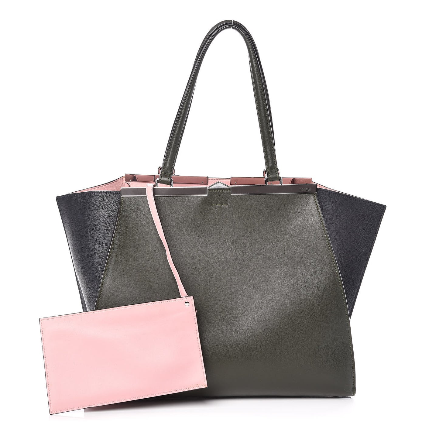 Vitello Large 3Jours Tote Verde Prato Blue Notte