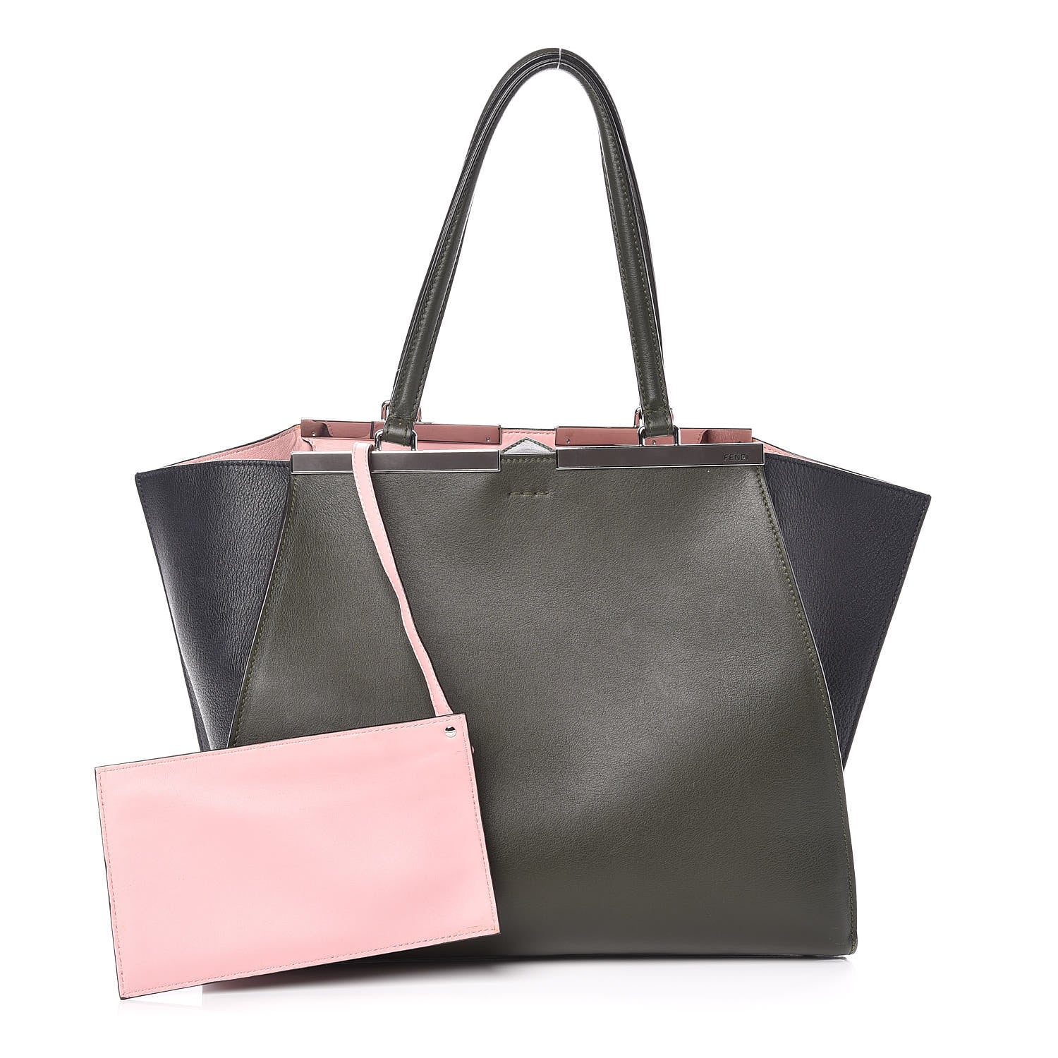 Fendi Vitello Large 3Jours Tote Verde Prato Blue Notte 1 of 14
