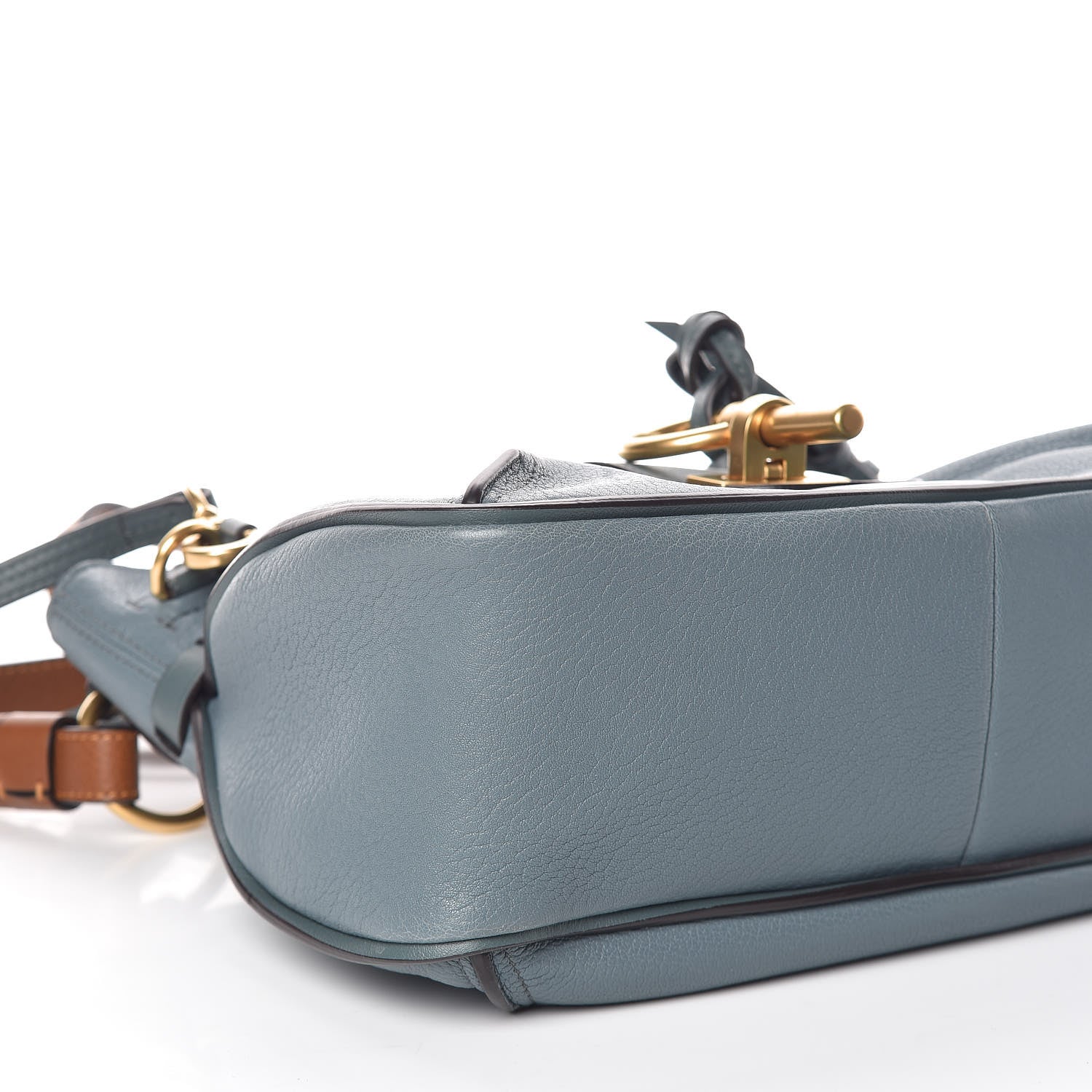 Chloe Grained Lambskin Calfskin Small Lexa Shoulder Bag Cloudy Blue 7 of 8