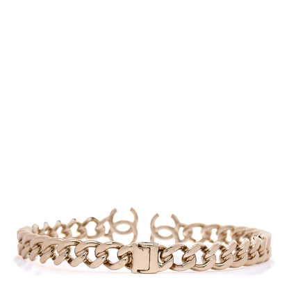 Chanel Metal CC Chain Link Choker Necklace L Gold 3 of 7