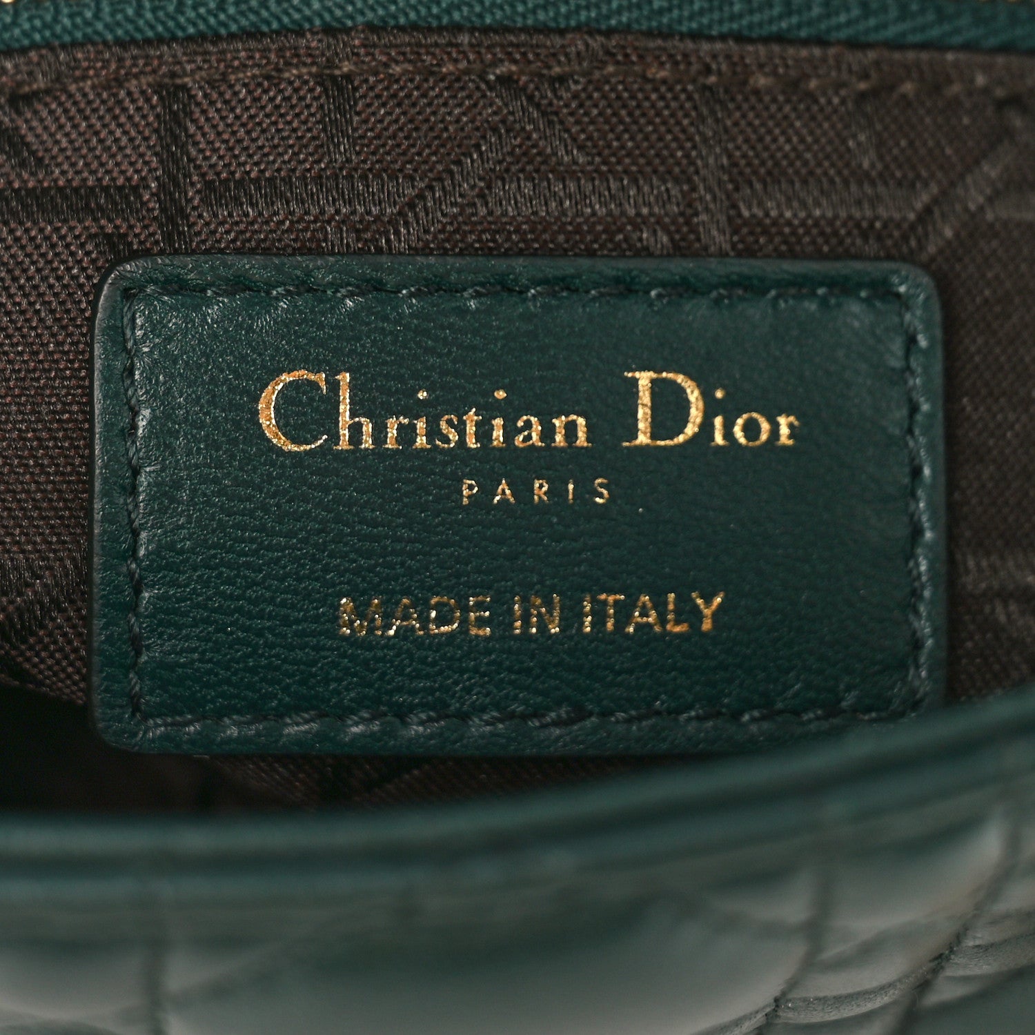 Christian Dior Lambskin Cannage Mini Lady Dior Dark Green 6 of 8