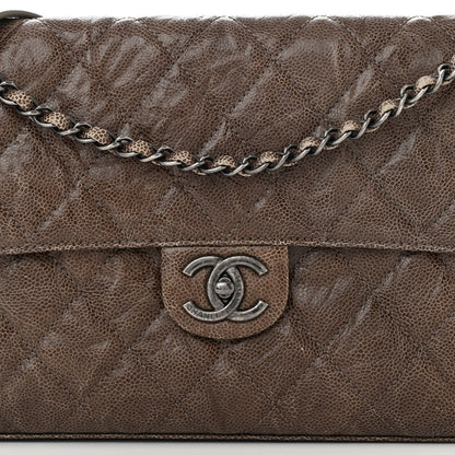 Chanel Crumpled Grained Calfskin Jumbo CC Crave Flap Beige 8 of 11